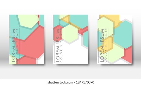 Abstract cover with hexagon elements. book design concept. Futuristic business layout. Digital poster template. Design Vector - eps10