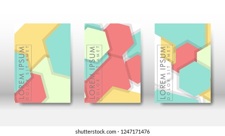 Abstract cover with hexagon elements. book design concept. Futuristic business layout. Digital poster template. Design Vector - eps10