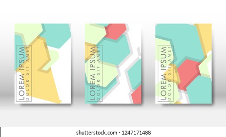 Abstract cover with hexagon elements. book design concept. Futuristic business layout. Digital poster template. Design Vector - eps10
