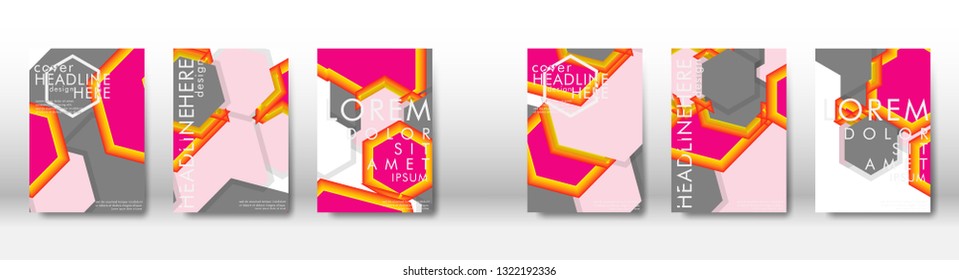 Abstract cover with hexagon elements. book design concept. Futuristic business layout. Digital poster template. Design Vector