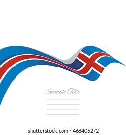 Abstract cover Iceland flag ribbon banner vector white background