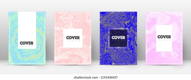 Abstract cover. Immaculate design template. Suminagashi marble hipster poster. Immaculate trendy abstract cover. Business vector illustration.