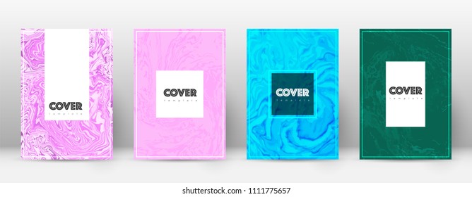 Abstract cover. Impressive design template. Suminagashi marble hipster poster. Impressive trendy abstract cover. Business vector illustration.