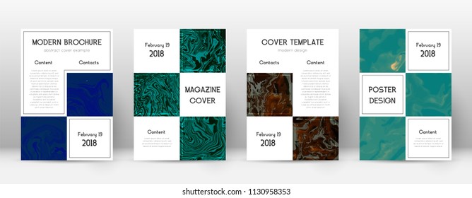 Abstract cover. Impressive design template. Suminagashi marble business poster. Impressive trendy abstract cover. Business vector illustration.
