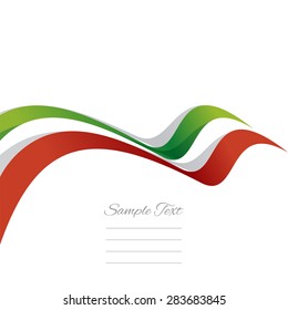 Abstract Cover Italian Ribbon White Background Vector