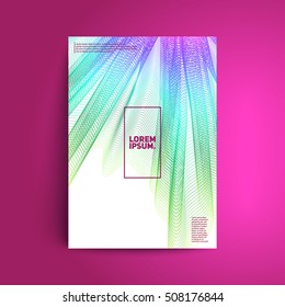 Abstract cover with mesh mandala. 3d mesh flower illustration, cool gradient colors. Eps10 vector.