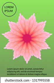 Abstract cover with mesh mandala. Volume mesh flower illustration, cool gradient colors. For design covers, presentation, invitation, flyers, annual reports, posters and business cards