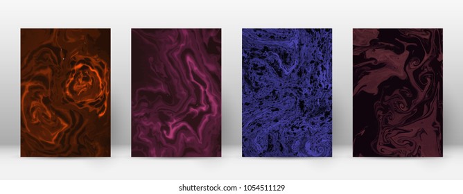 Abstract cover. Modern design template. Actual suminagashi marble. Lively trendy abstract cover. Vector illustration.