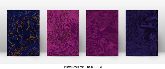 Abstract cover. Modern design template. Actual suminagashi marble. Overwhelming trendy abstract cover. Vector illustration.