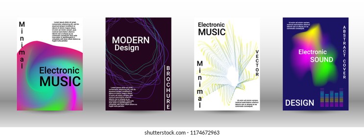 Abstract cover. Modern design template. Creative sound backgrounds from abstract lines, gradient wave, halftone to create a fashionable cover, banner, poster, booklet.