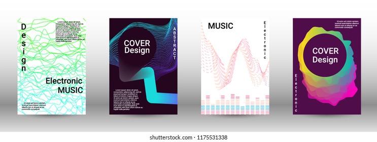 Abstract cover. Modern design template. Creative sound backgrounds from abstract lines, gradient wave, halftone to create a fashionable cover, banner, poster, booklet.