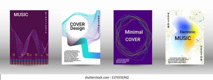 Abstract cover. Modern design template. Creative sound backgrounds from abstract lines, gradient wave, halftone to create a fashionable cover, banner, poster, booklet.