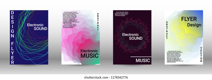 Abstract cover. Modern design template. Creative sound backgrounds from abstract lines, gradient wave, halftone to create a fashionable cover, banner, poster, booklet.