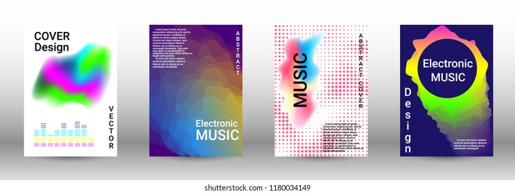 Abstract cover. Modern design template. Creative sound backgrounds from abstract lines, gradient wave, halftone to create a fashionable cover, banner, poster, booklet.