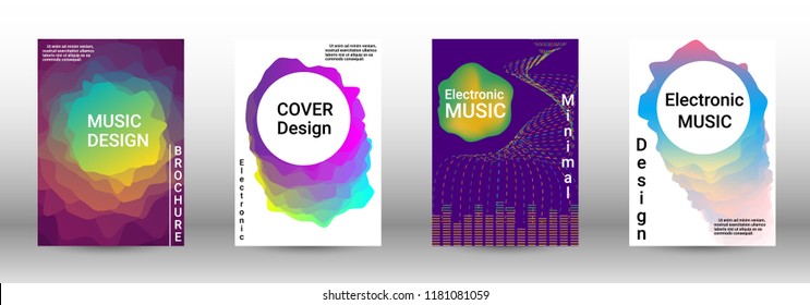 Abstract cover. Modern design template. Creative sound backgrounds from abstract lines, gradient wave, halftone to create a fashionable cover, banner, poster, booklet.