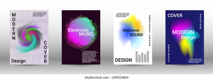 Abstract cover. Modern design template. Creative sound backgrounds from abstract lines, gradient wave, halftone to create a fashionable cover, banner, poster, booklet.