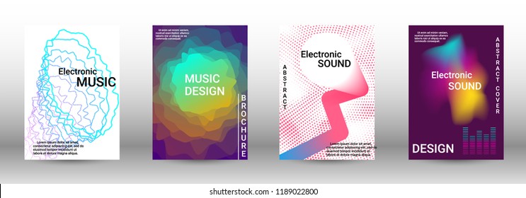 Abstract cover. Modern design template. Creative sound backgrounds from abstract lines, gradient wave, halftone to create a fashionable cover, banner, poster, booklet.