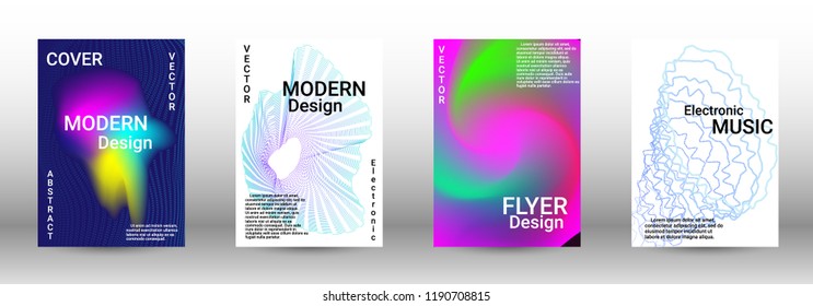 Abstract cover. Modern design template. Creative sound backgrounds from abstract lines, gradient wave, halftone to create a fashionable cover, banner, poster, booklet.