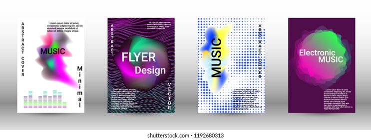 Abstract cover. Modern design template. Creative sound backgrounds from abstract lines, gradient wave, halftone to create a fashionable cover, banner, poster, booklet.