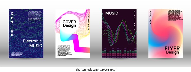 Abstract cover. Modern design template. Creative sound backgrounds from abstract lines, gradient wave, halftone to create a fashionable cover, banner, poster, booklet.