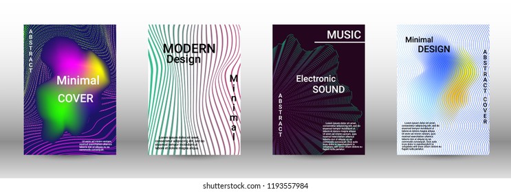 Abstract cover. Modern design template. Creative sound backgrounds from abstract lines, gradient wave, halftone to create a fashionable cover, banner, poster, booklet.