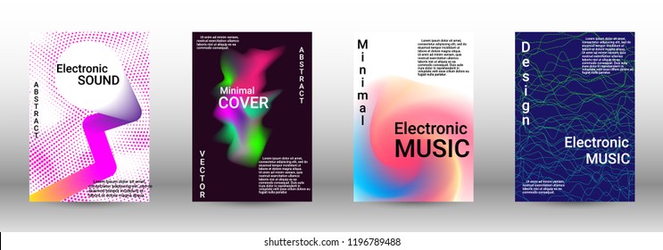 Abstract cover. Modern design template. Creative sound backgrounds from abstract lines, gradient wave, halftone to create a fashionable cover, banner, poster, booklet.