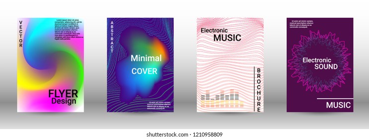 Abstract cover. Modern design template. Creative sound backgrounds from abstract lines, gradient wave, halftone to create a fashionable cover, banner, poster, booklet.