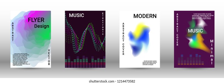 Abstract cover. Modern design template. Creative sound backgrounds from abstract lines, gradient wave, halftone to create a fashionable cover, banner, poster, booklet.