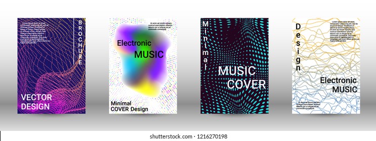 Abstract cover. Modern design template. Creative sound backgrounds from abstract lines, gradient wave, halftone to create a fashionable cover, banner, poster, booklet.