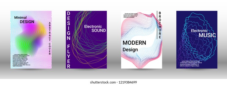 Abstract cover. Modern design template. Creative sound backgrounds from abstract lines, gradient wave, halftone to create a fashionable cover, banner, poster, booklet.