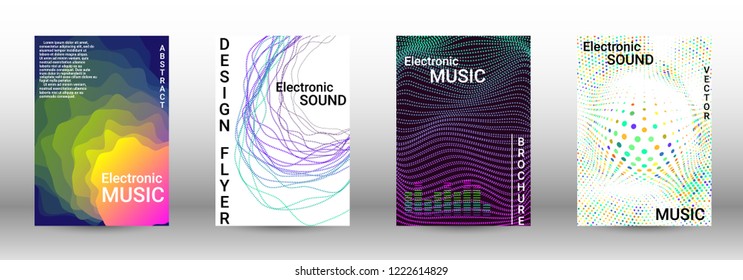 Abstract cover. Modern design template. Creative sound backgrounds from abstract lines, gradient wave, halftone to create a fashionable cover, banner, poster, booklet.