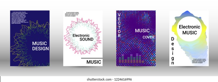 Abstract cover. Modern design template. Creative sound backgrounds from abstract lines, gradient wave, halftone to create a fashionable cover, banner, poster, booklet.