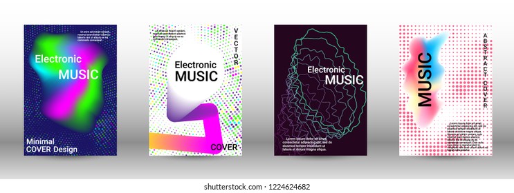 Abstract cover. Modern design template. Creative sound backgrounds from abstract lines, gradient wave, halftone to create a fashionable cover, banner, poster, booklet.
