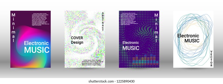 Abstract cover. Modern design template. Creative sound backgrounds from abstract lines, gradient wave, halftone to create a fashionable cover, banner, poster, booklet.