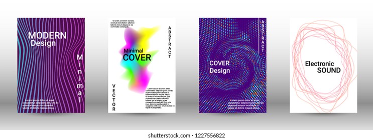 Abstract cover. Modern design template. Creative sound backgrounds from abstract lines, gradient wave, halftone to create a fashionable cover, banner, poster, booklet.