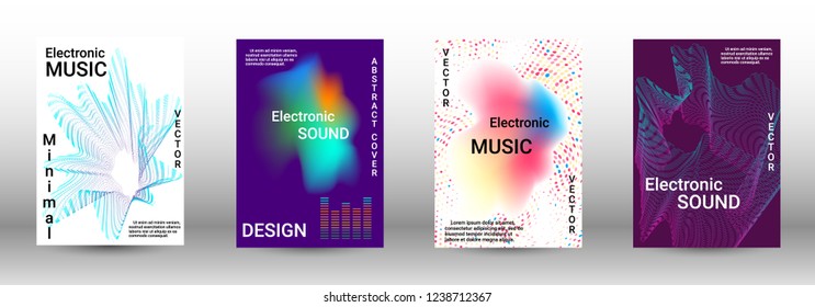 Abstract cover. Modern design template. Creative sound backgrounds from abstract lines, gradient wave, halftone to create a fashionable cover, banner, poster, booklet.