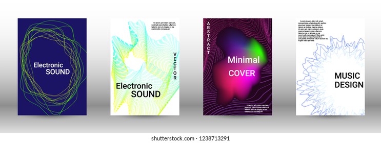 Abstract cover. Modern design template. Creative sound backgrounds from abstract lines, gradient wave, halftone to create a fashionable cover, banner, poster, booklet.