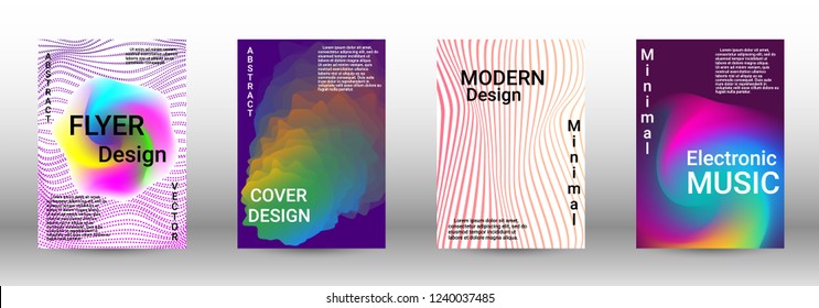 Abstract cover. Modern design template. Creative sound backgrounds from abstract lines, gradient wave, halftone to create a fashionable cover, banner, poster, booklet.