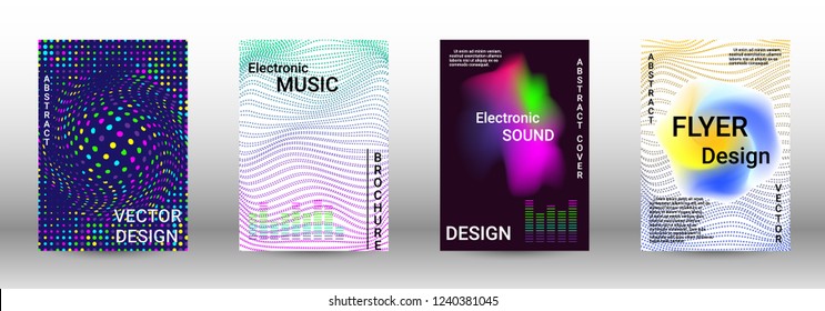 Abstract cover. Modern design template. Creative sound backgrounds from abstract lines, gradient wave, halftone to create a fashionable cover, banner, poster, booklet.