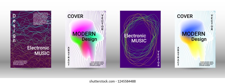 Abstract cover. Modern design template. Creative sound backgrounds from abstract lines, gradient wave, halftone to create a fashionable cover, banner, poster, booklet.