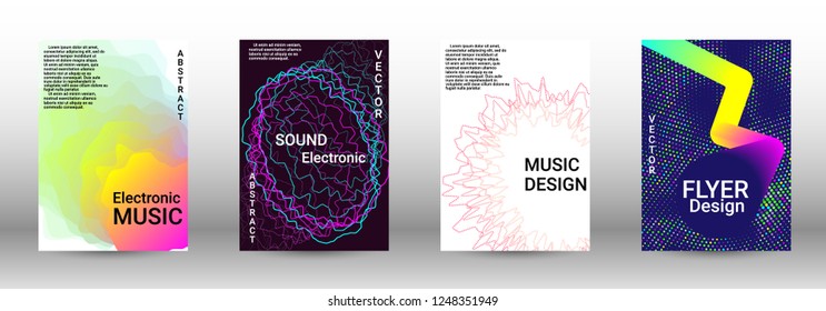 Abstract cover. Modern design template. Creative sound backgrounds from abstract lines, gradient wave, halftone to create a fashionable cover, banner, poster, booklet.