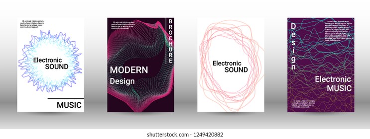 Abstract cover. Modern design template. Creative sound backgrounds from abstract lines, gradient wave, halftone to create a fashionable cover, banner, poster, booklet.