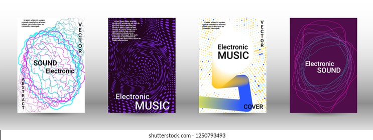 Abstract cover. Modern design template. Creative sound backgrounds from abstract lines, gradient wave, halftone to create a fashionable cover, banner, poster, booklet.
