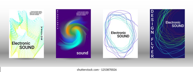 Abstract cover. Modern design template. Creative sound backgrounds from abstract lines, gradient wave, halftone to create a fashionable cover, banner, poster, booklet.
