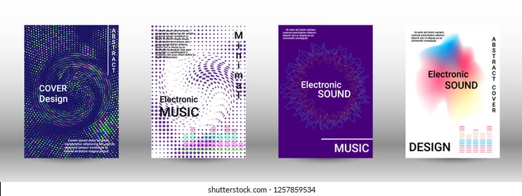 Abstract cover. Modern design template. Creative sound backgrounds from abstract lines, gradient wave, halftone to create a fashionable cover, banner, poster, booklet.