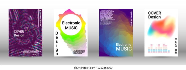 Abstract cover. Modern design template. Creative sound backgrounds from abstract lines, gradient wave, halftone to create a fashionable cover, banner, poster, booklet.