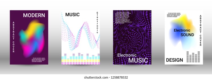Abstract cover. Modern design template. Creative sound backgrounds from abstract lines, gradient wave, halftone to create a fashionable cover, banner, poster, booklet.