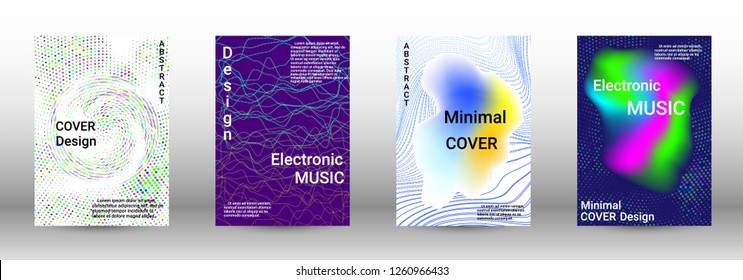 Abstract cover. Modern design template. Creative sound backgrounds from abstract lines, gradient wave, halftone to create a fashionable cover, banner, poster, booklet.