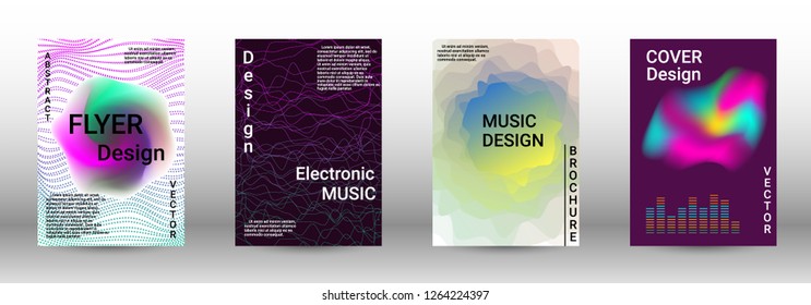 Abstract cover. Modern design template. Creative sound backgrounds from abstract lines, gradient wave, halftone to create a fashionable cover, banner, poster, booklet.