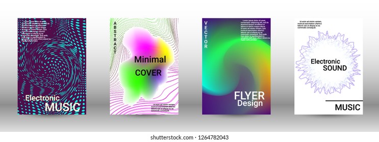 Abstract cover. Modern design template. Creative sound backgrounds from abstract lines, gradient wave, halftone to create a fashionable cover, banner, poster, booklet.